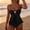 *Black, variant on ClodeEU Women's Center Ring Flyaway Tankini Set,V-Neck Two-Piece Swimsuit, Tummy Control Bathing Suit Blue,Womens Plus L