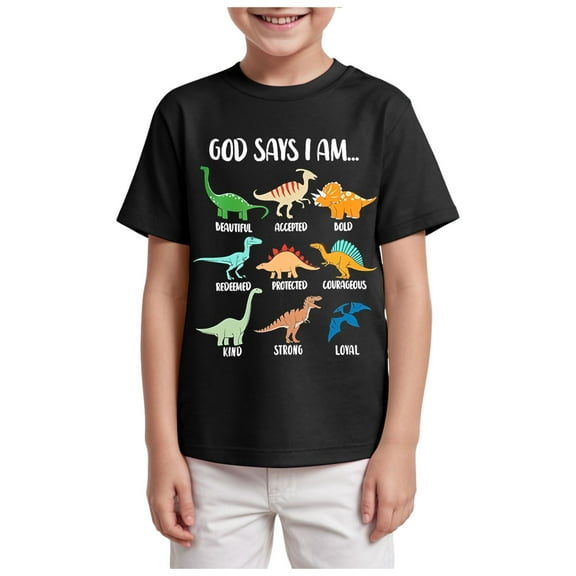 Gubotare Toddler Boy Summer Clothes Boys Girls Graphic Printed T-Shirts,Kids Cool Crewneck Short Sleeve Tops Tee Shirt Tshirt for Teens Sizes 5-6T (Black,5-6 Years)