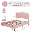 thumbnail image 3 of 4 EVER WINNER Full Bed Frame, Full Upholstered Platform Bed with Button Tufted Headboard, Pink Full Bed Frame, Pink, 3 of 7