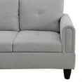 thumbnail image 6 of Hommoo Flannel Sectional Couch Sofa Set, Modern L Shaped Couch Living Room Furniture Sets, Grey(No Ottoman), 6 of 8
