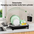 thumbnail image 3 of Hyasfey 1 Set Kitchen Dish Drainage Rack Stainless Metal Adjustable Drain Hole And Tube Bowl Plate Tableware Sink Kitchen Utensil Drying Organizer with Cutlery Holder, 3 of 7