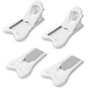 4 Pack Child Safety Sliding Door Locks White Childproof Bathroom Patio Kitchen Shutters Closets Windows Sliding Door Lock, No Screws or Drills