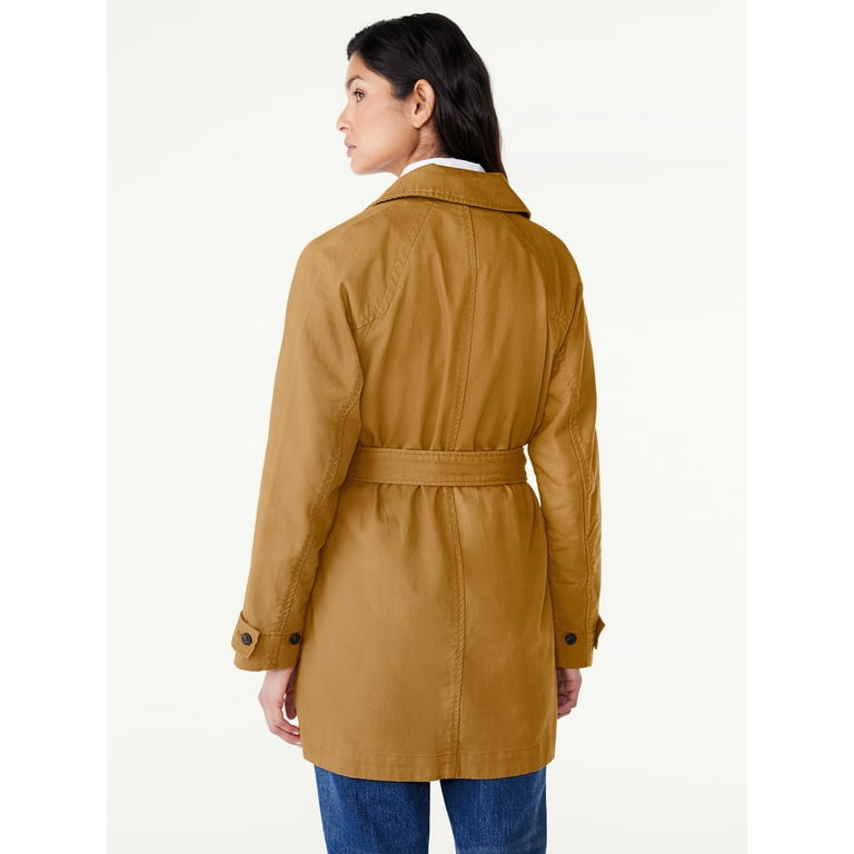 Free Assembly Women's Everyday Short Trench Coat, Sizes S Free Assembly Women's Everyday Short Trench Coat, Sizes S