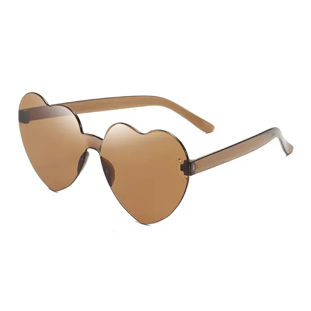 Colorful Hearts Rimless SunglassesBrownNosize Gao Jinjia unisex