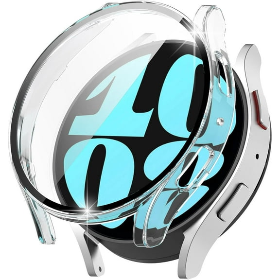 ZUKKASHAN for Samsung Galaxy Watch 6 Case with Screen Protector, Hard PC Bumper Shell with Built-in Tempered Glass, Anti-Scratch Ultra-Thin Full Protective Cover for Galaxy Watch 6 40mm