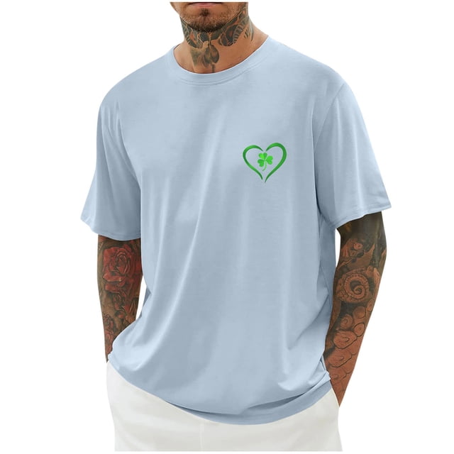 Wancir Mens Shirts Clearance Sale Man Falling Shoulders Printing Motion Bodybuilding T-shirt