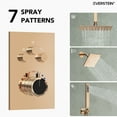 thumbnail image 5 of EVERSTEIN Dual Heads 12" Rainfall & High Pressure 6" Shower System with 3 Way Thermostatic Faucet Rose Gold, 5 of 5