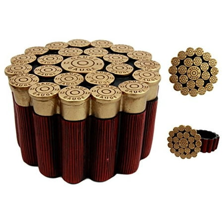 1/2 Diameter Stud - Atlantic Collectibles 12 Gauge Shotgun Shells Hunter's Ammo Round Jewelry Box Decorative Figurine 3.5