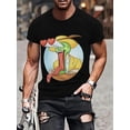 thumbnail image 2 of Funny Cartoon Print T-shirt, Men's Casual Street Style Stretch Round Neck Shirt for Summer Tee For Adult, Men, Women, Teen, Teenager, Adolescent, Youth, 2 of 5