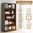 thumbnail image 6 of Dkelincs 5 Tier Wood Bookshelf 70" Tall Bookcase Storage Shelves Organizer for Living Room, Brown, 6 of 7