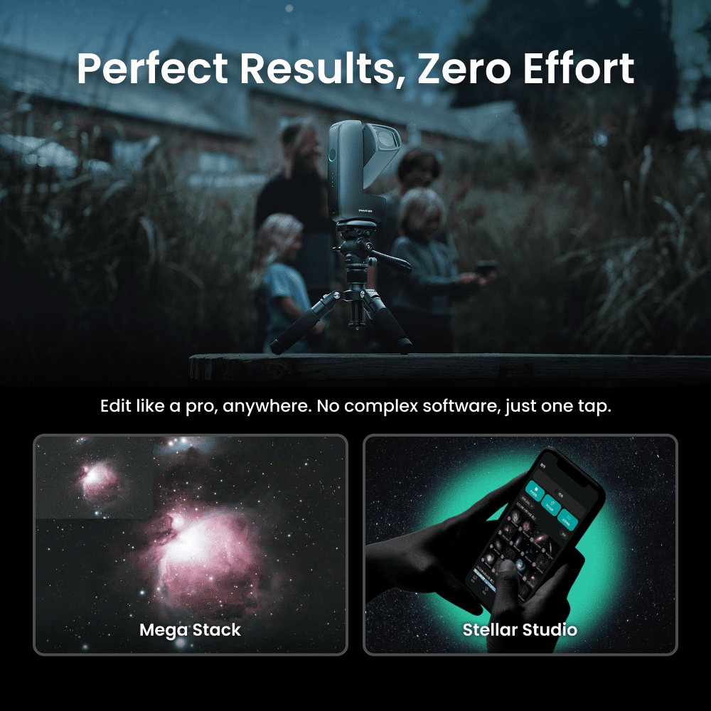 DWARFLAB DWARF Mini Smart Telescope - 1.85lb Ultra-Portable Astronomy Telescope for Astrophotography with Built-in Filters, Auto GOTO, AZ/EQ Mode and Cloud Processing, Ideal for All Ages