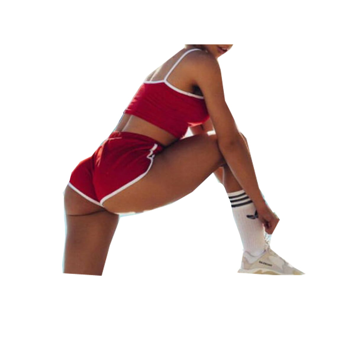 Women 2Pcs Yoga Suit Workout Gym Running Sports Bra Vest Shorts Athletic Set