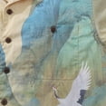 thumbnail image 3 of YIUME Men's 1950s Vintage Hawaiian Shirt Crane Rivers and Mountains Short Sleeve Camp Shirt, 3 of 8