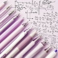 thumbnail image 7 of Four Candies Retractable Purple Pen Set, 11Pcs Black Ink Gel Pens(0.5mm), 1Pcs Purple Highlighter, 0.5mm Fine Point for Journaling, Writing and Note-Taking, 7 of 7