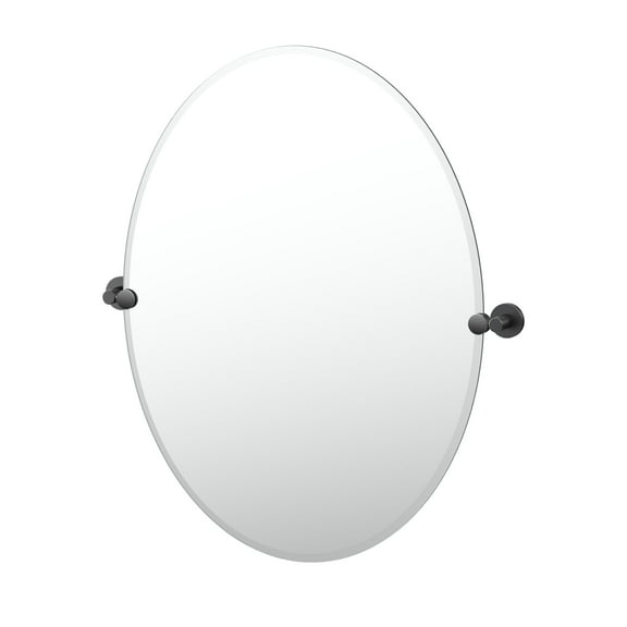 Gatco Reveal 32" Frameless Oval Mirror, Matte Black