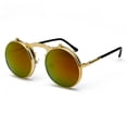 thumbnail image 2 of Gafas de sol estilo steampunk de metal vintage con tapa abatible, gafas de sol con tapa abatible para hombres y mujeres, gafas Prince con montura redonda de moda, 2 of 6