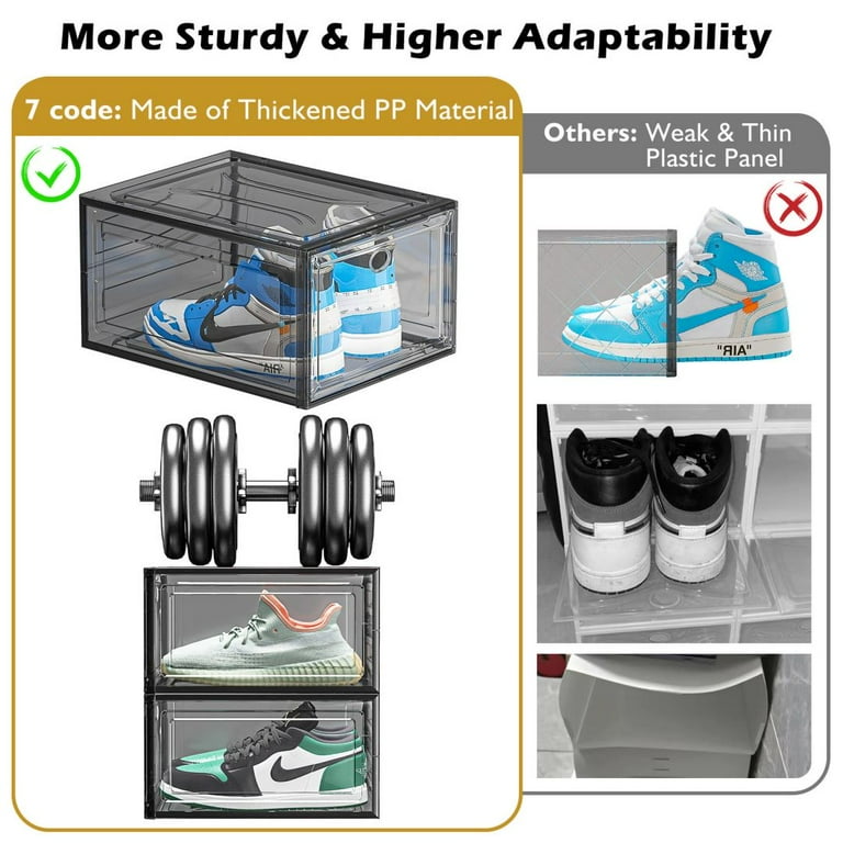 Free Shipping! OKENTEN Shoe Storage Boxes 9-Pack Clear Stackable