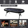 thumbnail image 7 of RayChee 86" Folding 10 Player Poker Table, Foldable Texas Holdem Table for Game Room with Padded Rails and Cup Holders, No Assembly Required, 7 of 7