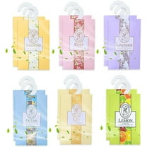 Happon 18 Pack Wardrobe Fresheners, Hanging Scented Sachets, Aromatherapy Fragrance Sachet Bags Wardrobe Fresheners for Drawers Closets Room Wardrobe Bathrooms Cars (6 Different Fragrances)