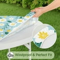 thumbnail image 5 of Round Tablecloth with Elastic Fit and Vibrant Floral Design, Water-Resistant Polyester for Dining or Garden Use, Fits 44-52 Inch, 5 of 7