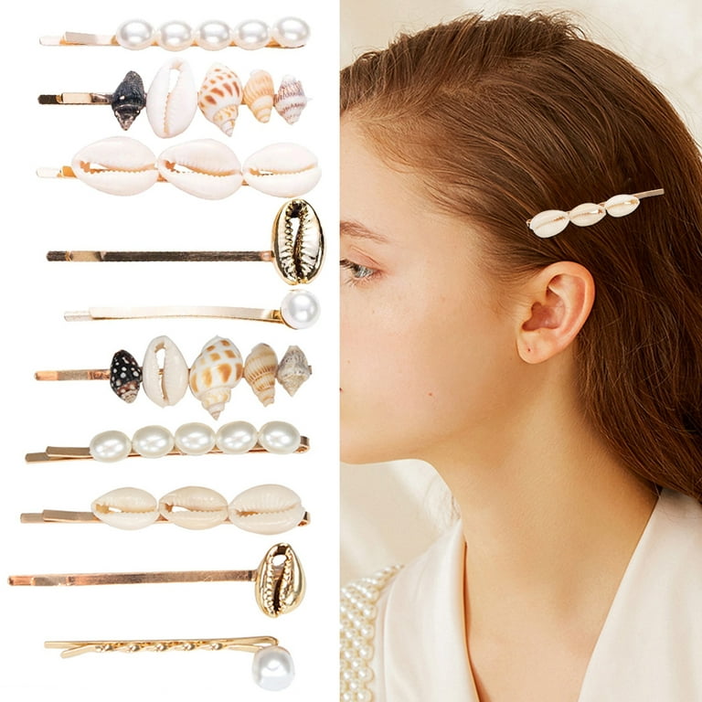 10PCS Hair Clip Fashion Seashell Decor Hair Barrette Bobby Pin for