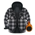 thumbnail image 5 of WTOBBY Men's Flannel Button-Up Jacket, Plaid Fleece Lined with Chest Pockets, Warm Casual Stylish Layer for Daily, Work, and Weekend Activities,Gray 3XL, 5 of 5
