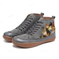 thumbnail image 2 of CEHVOM Bottines Confortables pour Femmes à Imprimé Chat en Cuir à Talon Plat Bottes Chaussures Rétro, 2 of 3