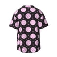 thumbnail image 4 of Balery Pink Groovy Disco Ball Men's Casual Button Down Shirt Short Sleeve Textured Summer Cuban Beach Shirts-, 4 of 7