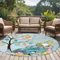 thumbnail image 4 of Easter Round Area Rug 5Ft Washable Circle Rugs for Living Room Bedroom, Turquoise Truck Eggs Gnomes Rabbit Wooden Grain Non-Slip Carpet Floor Mats Indoor Outdoor Carpet Runner Aesthetic Home Decor, 4 of 8