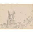 thumbnail image 2 of James Moore 18x15 Black Ornate Wood Framed Double Matted Museum Art Print Titled - The Cathedral of St. Andrews, Scotland (1792), 2 of 5