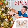 thumbnail image 2 of Axiiglly 6Pcs Christmas Balls Ornaments, 2.36" Glitter Transparent Christmas Balls Set with Stuffed, Shatterproof Xmas Hanging Balls for Christmas Trees Decorations, Holiday Party Decor, Gold, 2 of 7