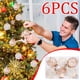 thumbnail image 3 of 6-Piece 6cm Transparent Painted Gold Glitter Ribbon Christmas Ornaments Set, 3 of 6