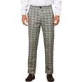 thumbnail image 1 of INSPIRE CHIC Plaid Pants for Men's Flat Front Straight Fit Checked Trouser 32 Gray, 1 of 5