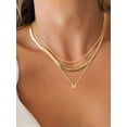 thumbnail image 4 of Silvora 14K Gold Plated Layered Letter Initial Pendant Necklaces for Women Stackable Layer Necklace Delicate Jewelry Birthday Christmas Valentines Gifts for Her, 4 of 8