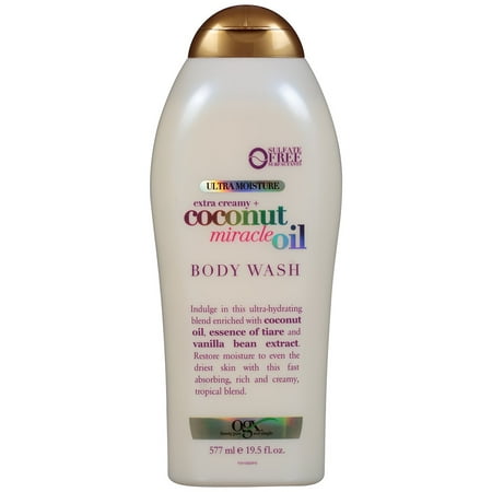 OGX Ultra Moisture Body Wash Extra Creamy + Coconut Miracle Oil, 19.5 fl