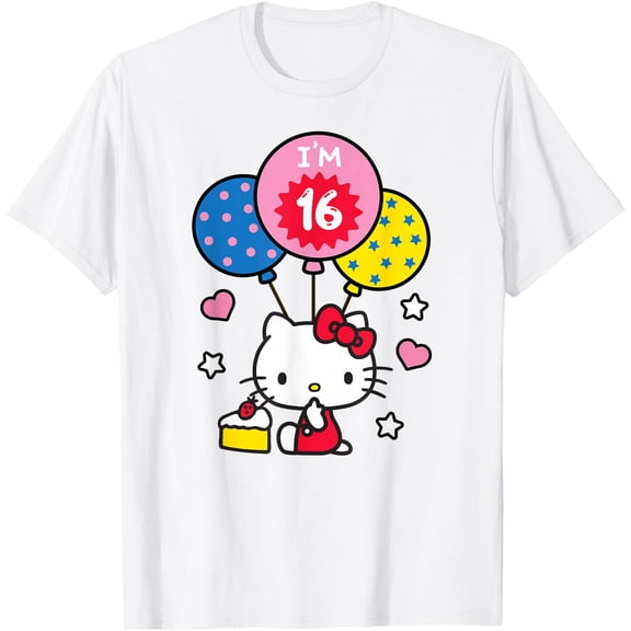 Hello Kitty I'm 16 Birthday DTG Print Unisex T-Shirt