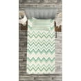 thumbnail image 3 of Ambesonne Aqua Quilted Bedspread Set 2 Pcs, Blurry Abstract Zig Zag, Twin Size, Petrol Blue Turquoise, 3 of 3