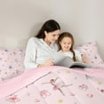 thumbnail image 4 of Feelyou Kawaii Ballet Dance Bedding Comforter Set 7pcs for Kids, Fairy Tale Princess Queen Bedding Sets, Cute Dreamy Cartoon Reversible Queen Sheet Sets, Luxury Bedroom Decor, 4 of 8
