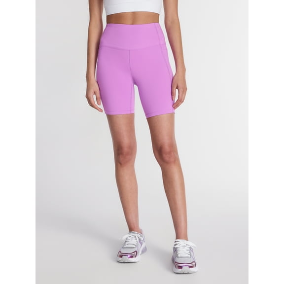 Athletic Works Women's and Women's Plus High Rise Bike Shorts, 7" Inseam, Size XS-4X