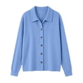 thumbnail image 5 of QIYAGBSA Long Sleeve Shirts for Women Button Down Soft Corduroy Collared Solid Color Casual Fall Winter Layering Tops (Sky Blue, 4XL), 5 of 5