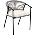 thumbnail image 5 of Dextrus Outdoor Dining Chair Set of 4, Rope Woven Stackable Patio Dining Armchair With Cushions - Beige, 5 of 15