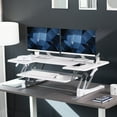 thumbnail image 3 of VIVO White 48" Height Adjustable Standing Desk Monitor Riser, Sit Stand Tabletop, 3 of 9