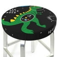 thumbnail image 3 of Balery Space Dino Cartoon Black Velvet Round Bar Chair Cushion Cover Adjustable, Protects From Scratches And Stains, Soft & Washable Ideal For Wooden And Metal Stools - 12 Inch, 3 of 7