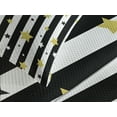 thumbnail image 4 of Ambesonne Striped Quilted Bedspread Set 3 Pcs, Vertical Lines Stars, Queen Size, Black White and Yellow, 4 of 5