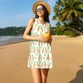 thumbnail image 3 of Logiee Vegan Fruit Carrot Print Summer Dresses for Women,Beach Sleeveless Flowy Pocket Tshirt Tank Sundresses,Women's Sleeveless Dress, 3 of 7