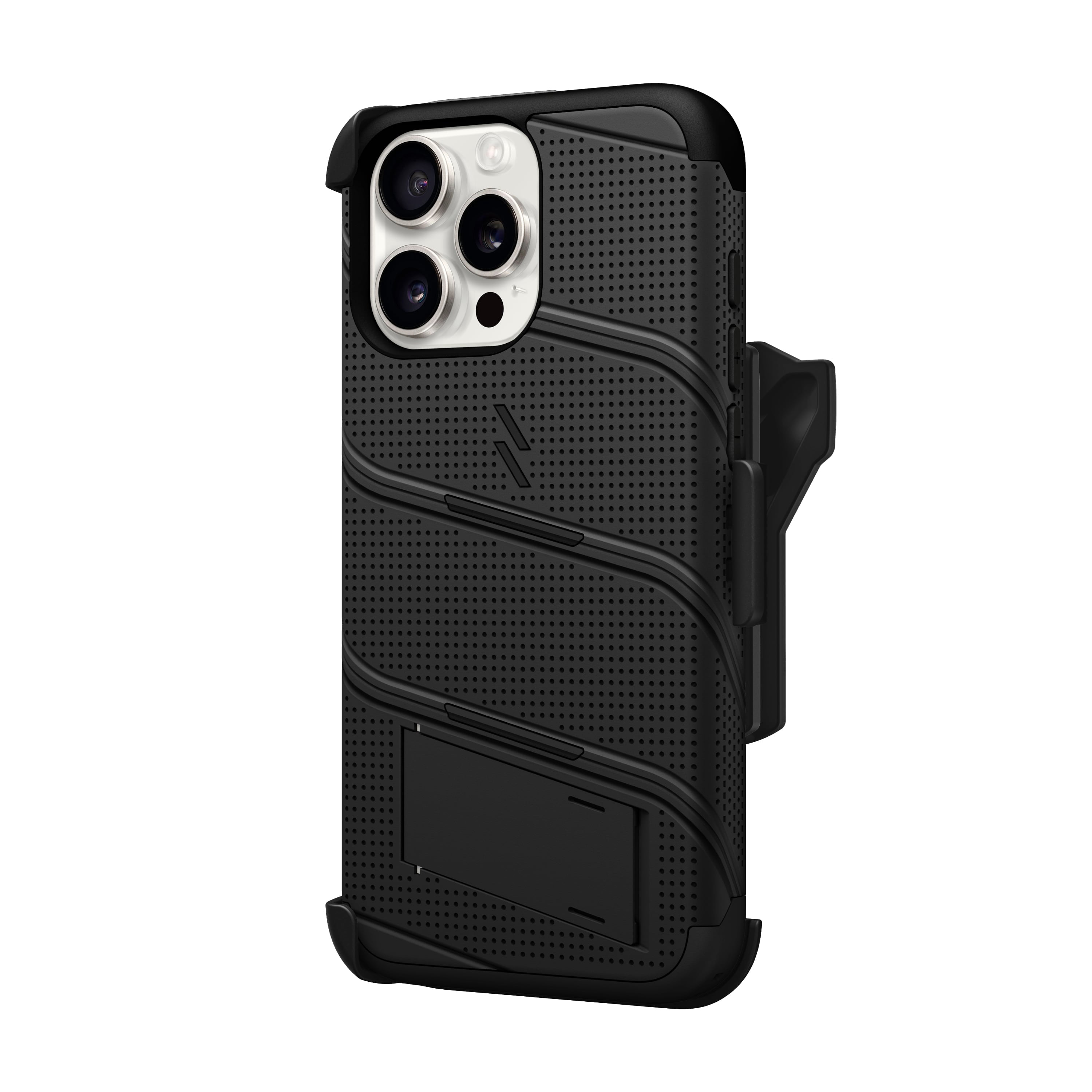 ZIZO BOLT Bundle iPhone 16 Pro Max Case with Tempered Glass, Black