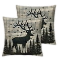 thumbnail image 2 of Acheng Vintage Wood Forest Wolf Stag Bear Throw Pillow Cover Pillowcase Camp Theme Set of 2 Decor For Sofa Bed Couch Home Bedroom Camping Gifts For Camper Adventure Lover, Camper Lover Gift White, 2 of 6