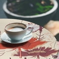 thumbnail image 3 of Ambesonne Floral Vintage Fitted Round Tablecloth, Asters Starflower, 40"- 44" Diameter, Brown Burnt Orange and Beige, 3 of 5