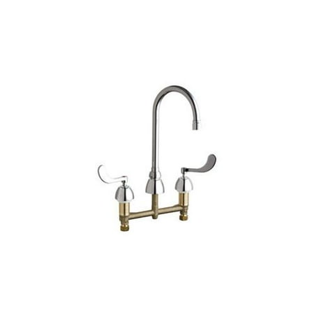 Chicago Faucets 786-E2805-5AB Commercial Grade High Arch Kitchen Faucet with Wrist Blade Handles - 8" Faucet Centers (Eco-Friendly Flow Rate)