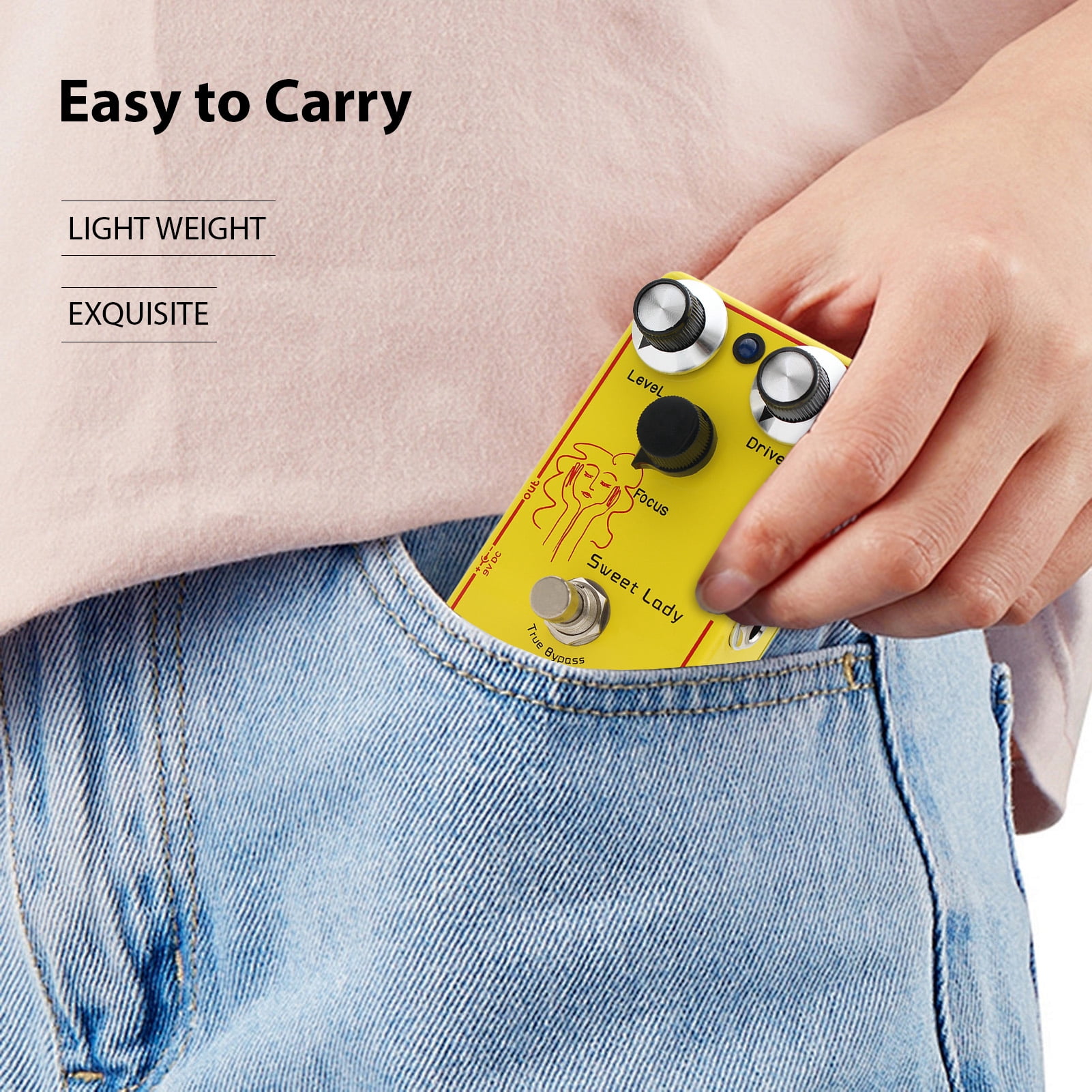 Nieyigj Classic SWEET LADY Overdrive Effects Pedal Touch Sensitive Low Gain DC 9V Electric Guitar Effector with True Bypass (4.6 inches / 11.6 cm)